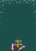 Grappige kerstkaart met kalkoenen die een leuke kerst vieren Achterkant