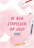Grappige liefdeskaart met toiletrollen en toiletborstels 3