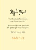 Grappige, lieve felicitatiekaart kaart van hond met high 5 3