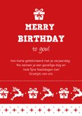 Grappige Merry Birthday verjaardag en kerstkaart in 1 3