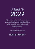 Grappige nieuwjaarskaart broodrooster toast vuurwerk paars 3