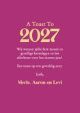 Grappige roze kerstkaart met broodrooster toast op 2027 3