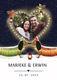 Grappige Save the Date kerstkaart met 2 teckels en hart 2