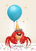 Grappige verjaardagskaart clawsome crab confetti krab ballon 2