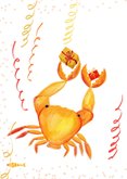 Grappige verjaardagskaart met krab met cadeautjes 2