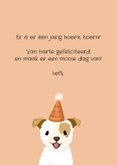 Grappige verjaardagskaart met lief hondje met feestmuts 3