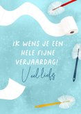Grappige verjaardagskaart met toiletrollen en toiletborstels 3