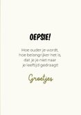 Grappige verjaardagskaart van schrikkende hond leeftijd 3