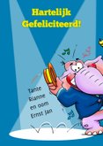 Grappige verjaardagskaart voor tiener met dansende olifant 3