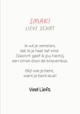 Grappige wenskaar van hond met tong, kus door de brievenbus 3
