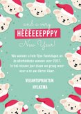 Grappige zakelijke dieren kerstkaart met schapen met mutsjes 3
