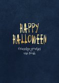 Halloweenkaart spook let's get spooky illustratie goud 3