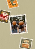 Herfst wenskaart met postzegels 2