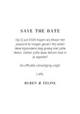 Hip en trendy save the date hartje gestreept oranje roze 3