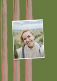 Hip verjaardagskaartje gekleurde strepen vrouw en foto 2