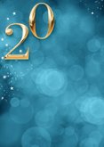 Hippe blauwe kerstkaart cijfers 2026 goud sprankelend 2