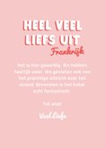 Hippe fotokaart roze met stipjes en foto liefs uit 3