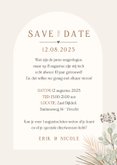 Hippe jubileum save the date kaart met kalender en bloemen 3