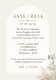 Hippe jubileum save the date kaart met kalender en bloemen 3