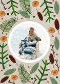 Hippe kerstkaart gezegende dagen waterverf takjes kader foto 2