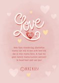 Hippe moederdag kaart typo Lieve mama I love you hartjes 3