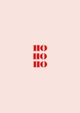 Hippe typografische kerstkaart HO HO HO Achterkant