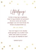 Hippe uitnodiging pensioen party gouden confetti & foto's 3