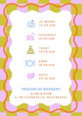 Hippe uitnodiging trouwdag met wave en blokjes 2