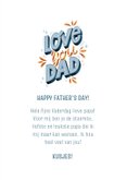 Hippe Vaderdag kaart Love you Dad typografie 3