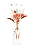Hippe valentijnskaart rode droogbloemen in vaas liefs 2