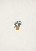 Hippe verhuiskaart huisje boompje plantje met planten Achterkant