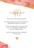 Jubileum uitnodiging waterverf met goud, foto en hartje 3