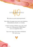 Jubileum uitnodiging waterverf met goud, foto en hartje 3