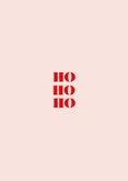 Kerst fotokaart roze met rode ho ho Achterkant