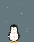 Kerst - Pinguin met lampjes 2