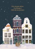 Kerst verhuiskaart huizen in kerstsfeer 2