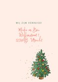 Kerst verhuiskaart rood met kerstboom 3