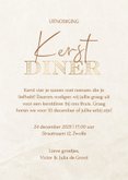 Kerstdiner uitnodiging met marmer kerstbal beige 3