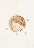 Kerstdiner uitnodiging zakelijk met marmer kerstbal beige 2