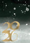 Kerstkaart 2026 goud winterlandschap 2