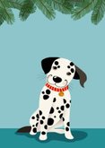 Kerstkaart - Dalmatiër met een kerstmuts op 2