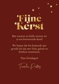 Kerstkaart fijne kerst foto goud sterren stijlvol 3
