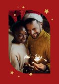 Kerstkaart foto 2026 goud sterretjes fijne feestdagen 2