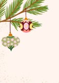 Kerstkaart gekleurde ornamenten 2