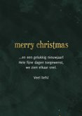 Kerstkaart groen goudlook speelse kerstballen met foto's  3