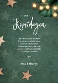Kerstkaart groen lampjes sterren label foto 3