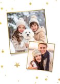 Kerstkaart grote eigen foto sneeuw kader en Merry Christmas 2