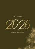 Kerstkaart grote foto met sneeuwkader en gouden 2026 3
