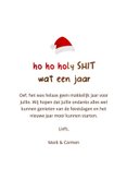 Kerstkaart ho ho holy shit wat een jaar met drol 3