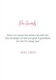 Kerstkaart illustratie van rode pickup en drie foto's 3